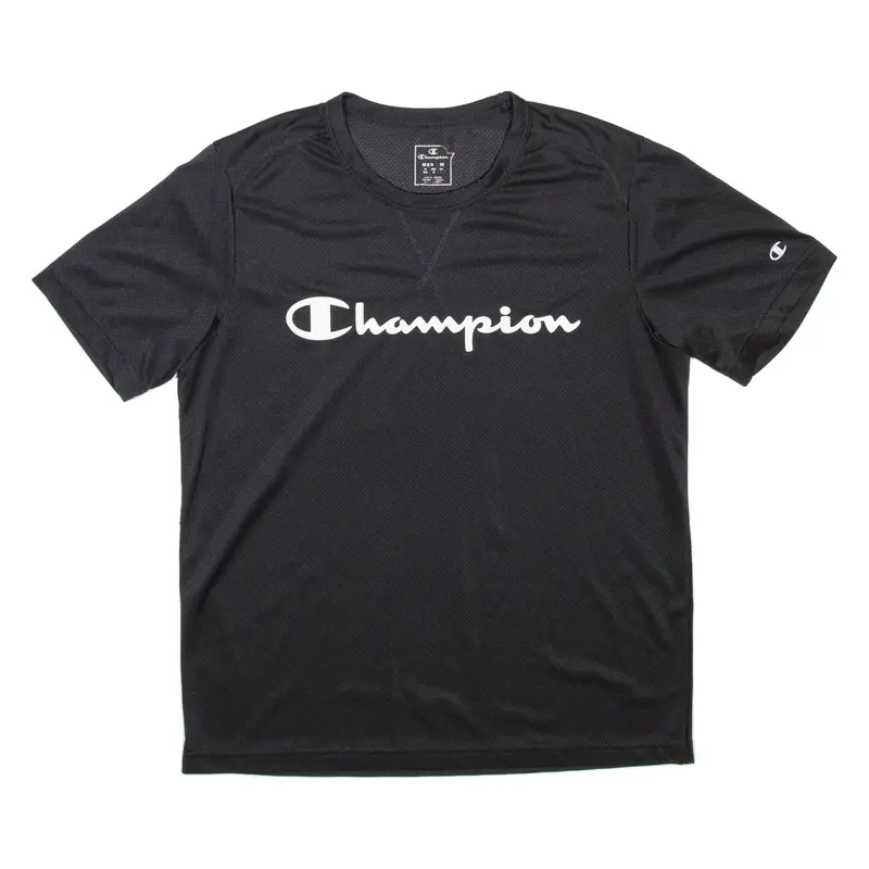 Champion Mens T-Shirt Black Crew Neck M 1