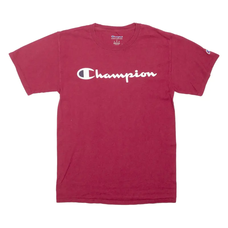 Champion Mens T-Shirt Maroon S 1