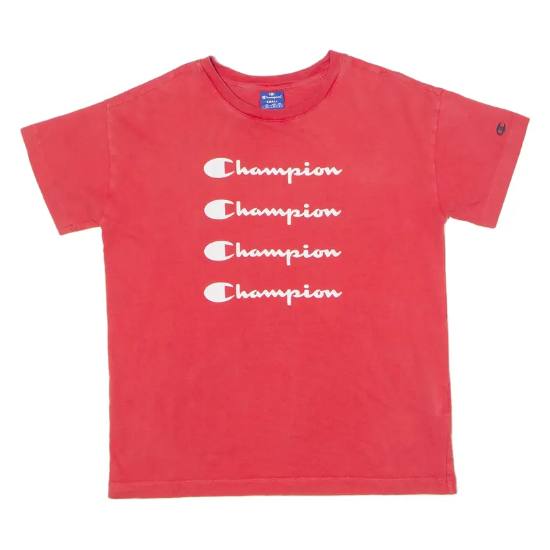 Champion Mens T-Shirt Red Crew Neck S 1