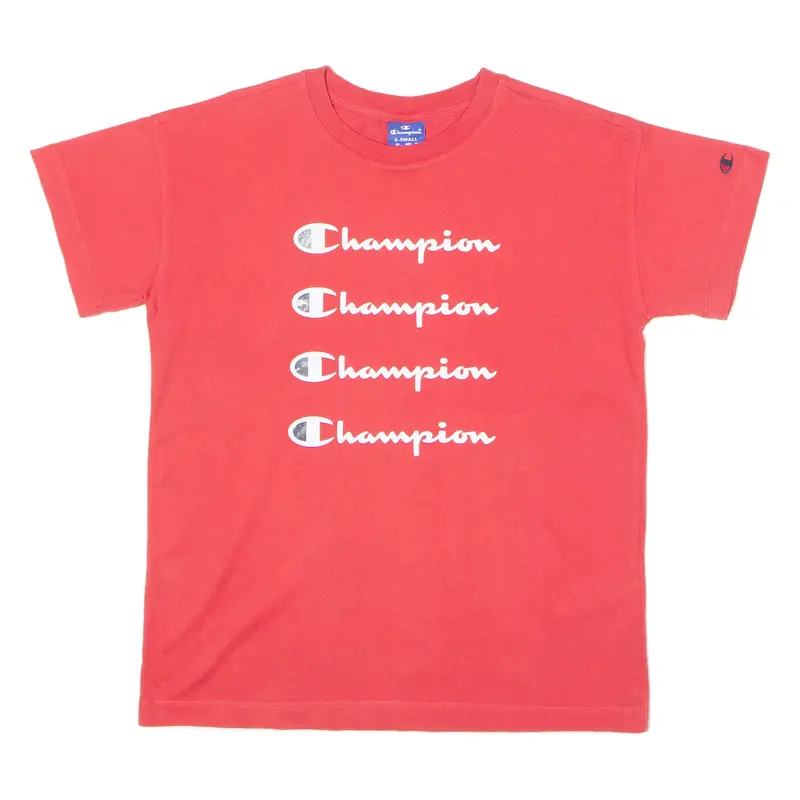 Champion Mens T-Shirt Red Crew Neck Xs 1