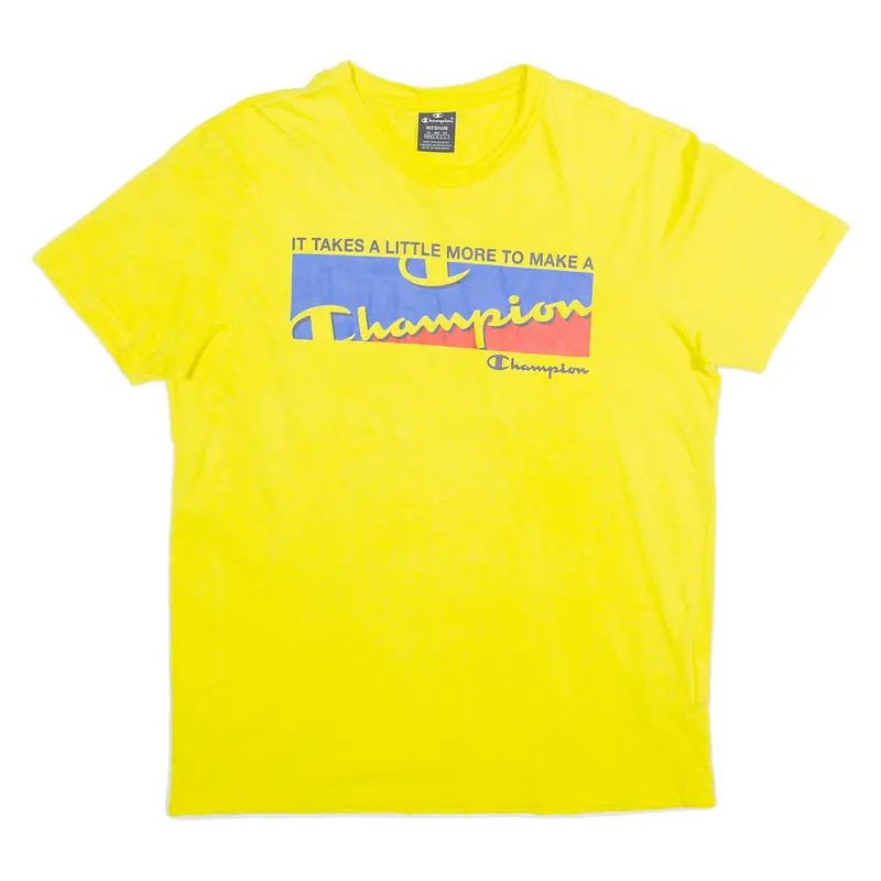 Champion Mens T-Shirt Yellow M 1