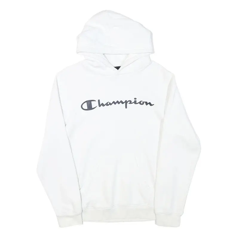 Champion Mens White Hoodie S Cotton Blend Pullover Casual Sweatshirt 1