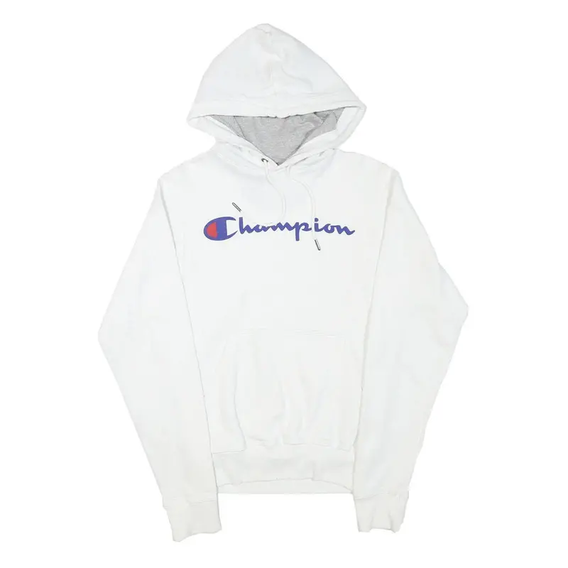 Champion Mens White Hoodie Xs Cotton Blend Pullover Drawstring Hood Casual 1