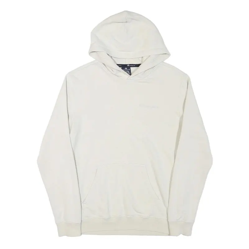 Champion Mens White Pullover Hoodie M Cotton Blend Casual Classic 1