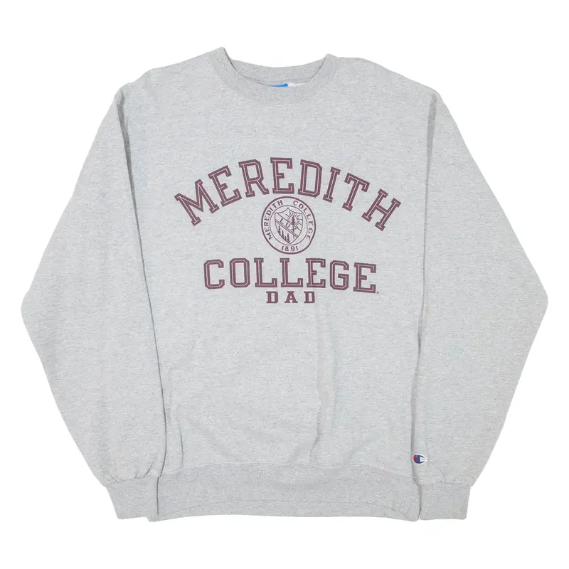 Champion Meredith College Dad Mens Sweatshirt Grey Usa M 1