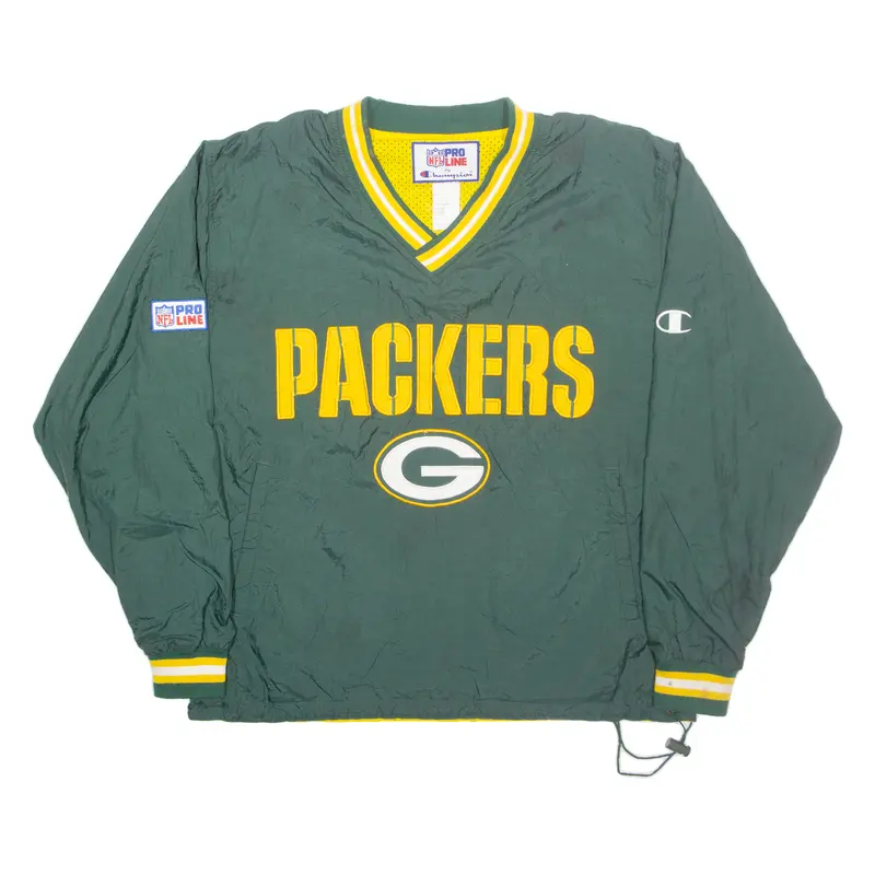 Champion Nfl Green Bay Packers Mens Pullover Jacket Green Nylon M 1