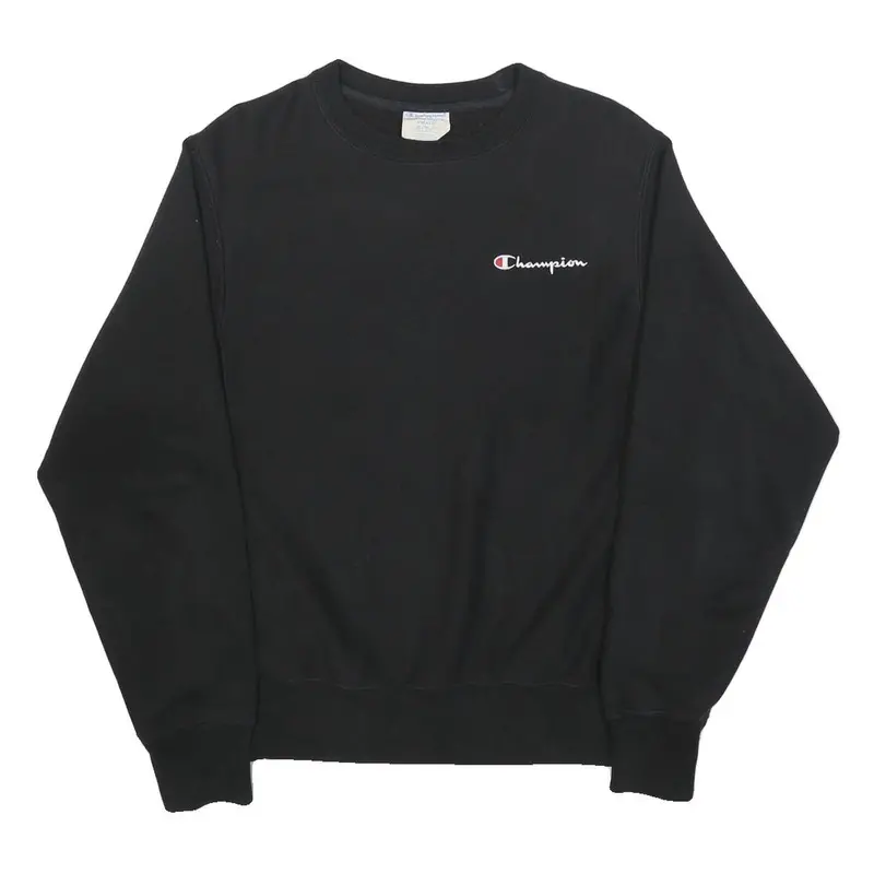 Champion Reverse Weave Mens Black Crew Neck S Classic Cotton Blend Sweatshirt 1