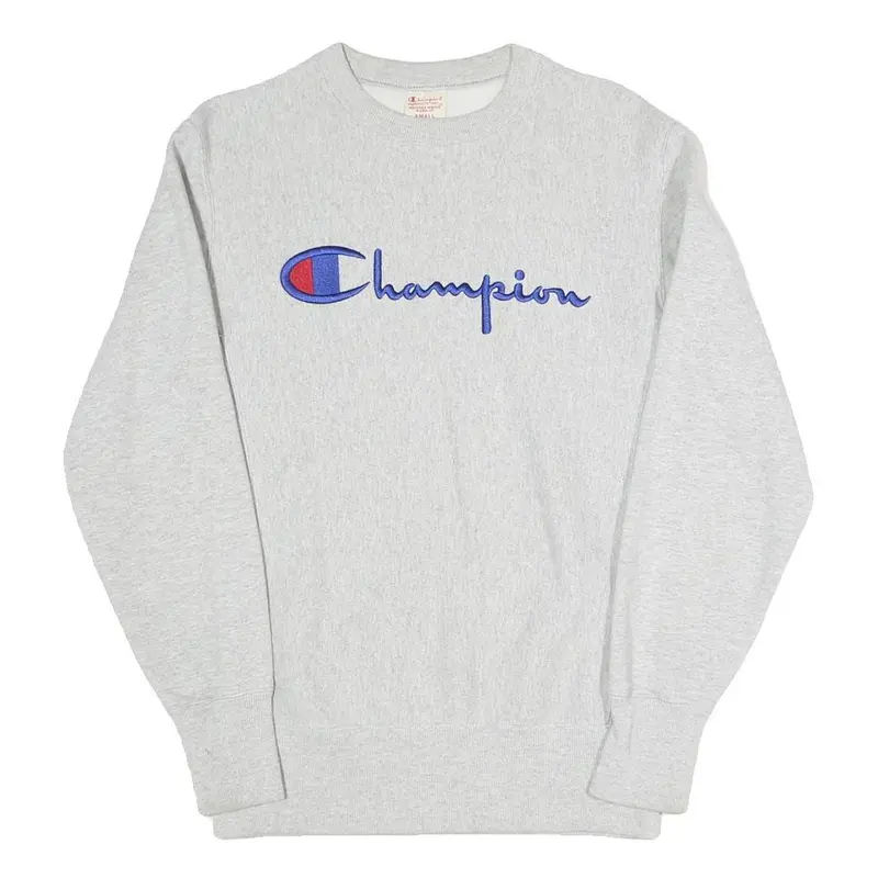 Champion Reverse Weave Mens Grey Cotton Blend Crew Neck Sweatshirt S Casual Wear 1