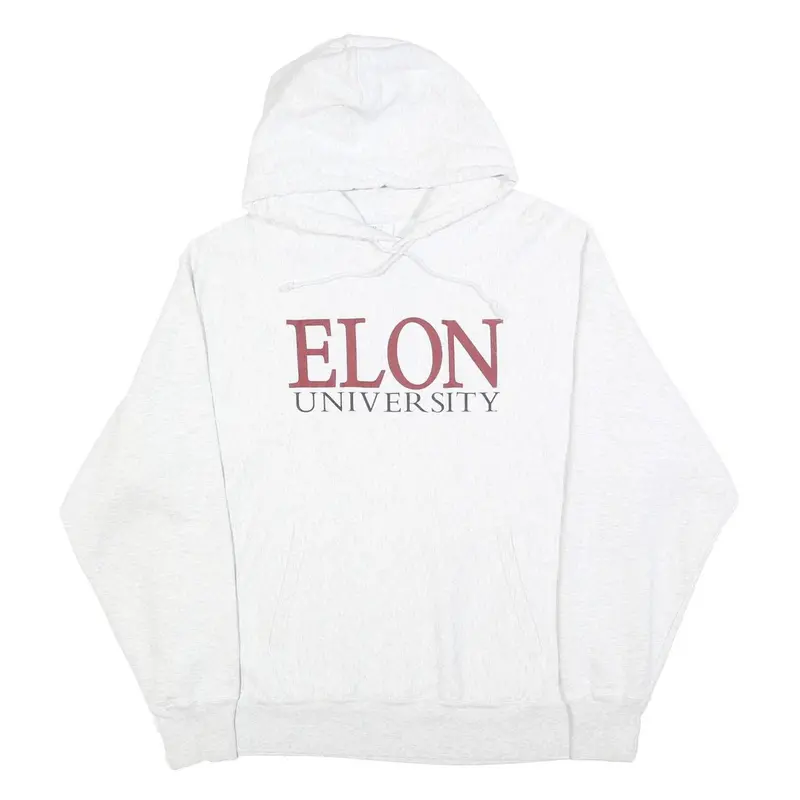 Champion Reverse Weave Mens Grey Elon University Hoodie Xl Cotton Blend 1