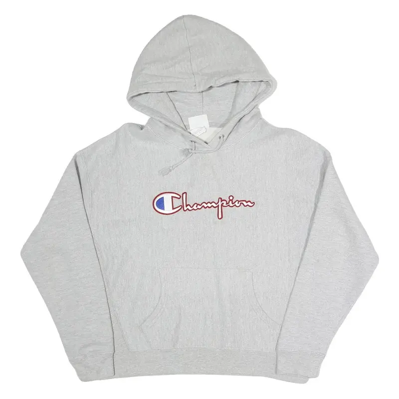 Champion Reverse Weave Mens Grey Hoodie Xl Cotton Blend Pullover Sweatshirt 1