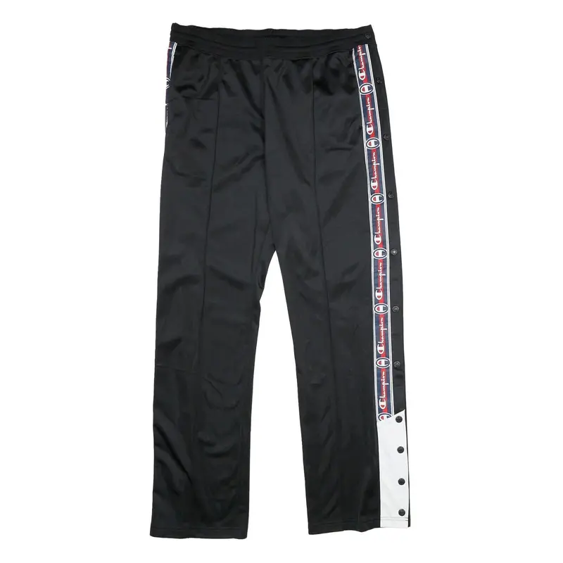 Champion Reverse Weave Mens Joggers Black & White Slim Tapered Xl W34 L32 Side 1