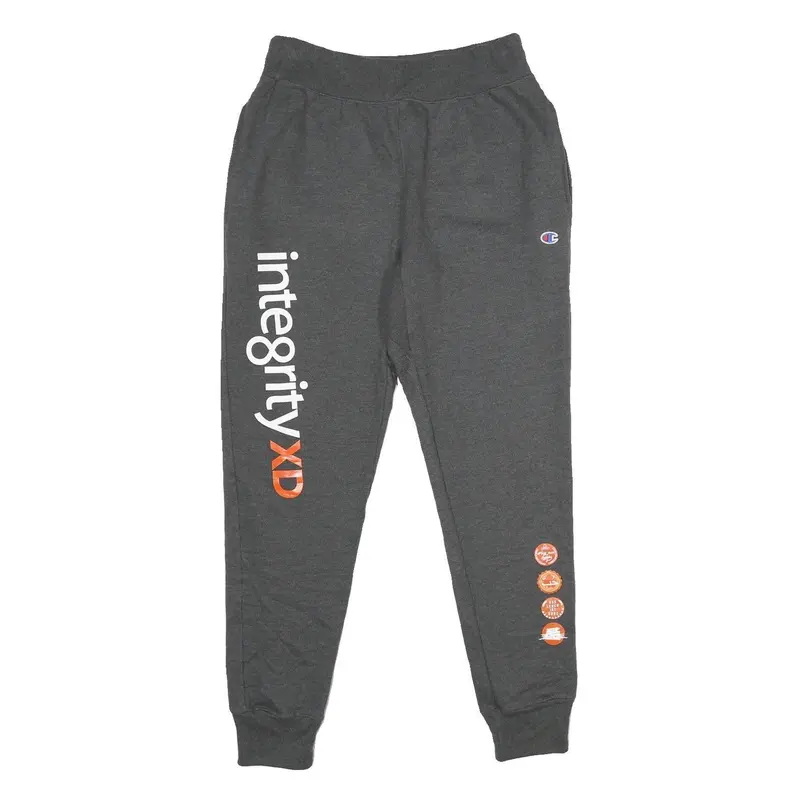 Champion Reverse Weave Mens Joggers Grey Integrity Print Slim Tapered M W28 L32 1