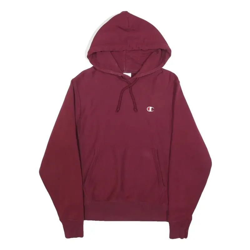 Champion Reverse Weave Mens Maroon Pullover Hoodie S Cotton Blend Casual 1