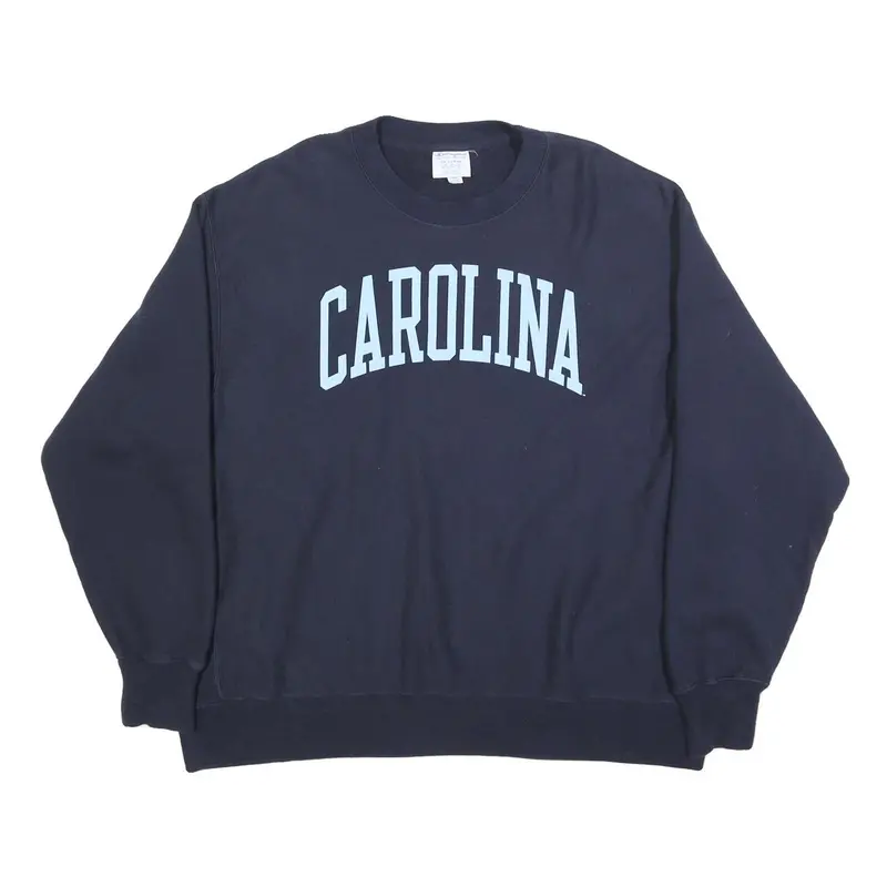 Champion Reverse Weave Mens Navy Blue Carolina Crew Neck 2Xl Sweatshirt Classic 1