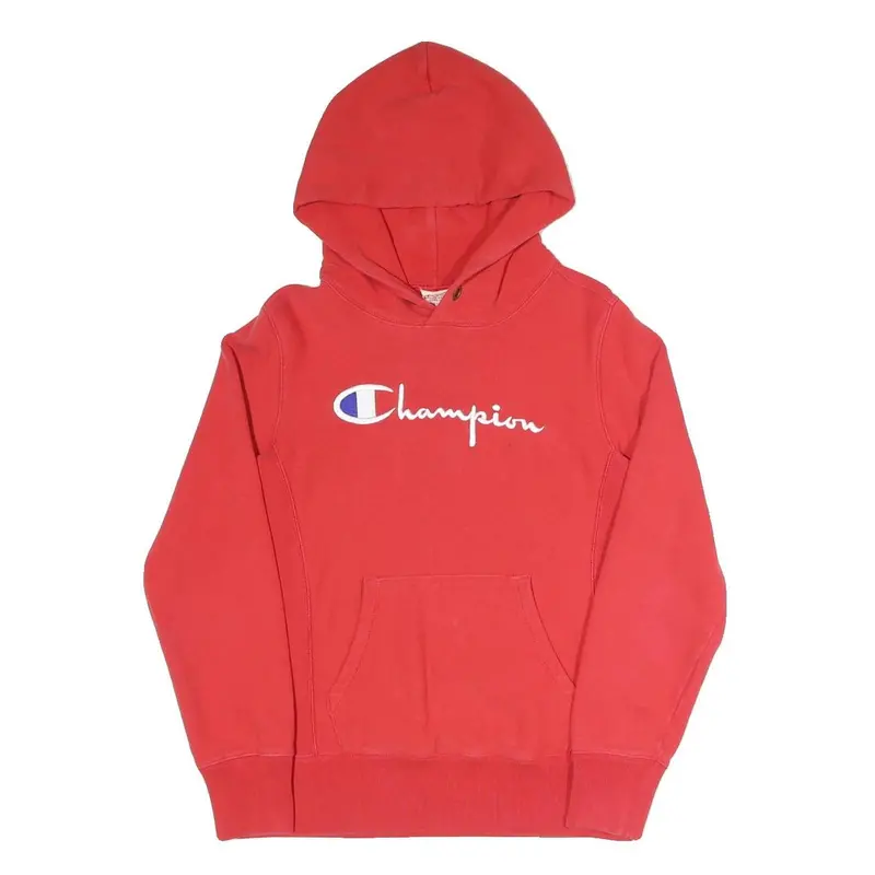 Champion Reverse Weave Mens Red Hoodie M Embroidered Logo Cotton Blend 1