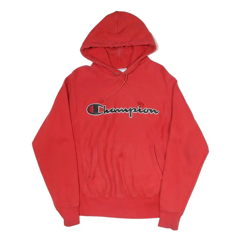 Champion Reverse Weave Mens Red Hoodie S Cotton Blend Pullover Casual 1