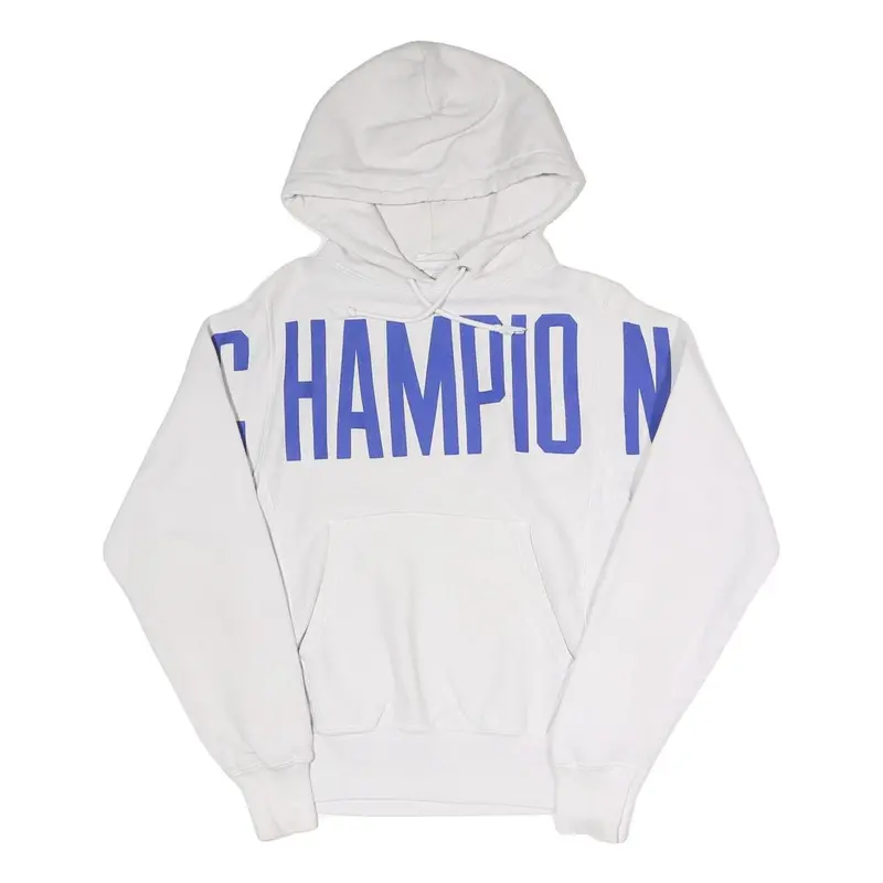 Champion Reverse Weave Mens White Hoodie Pullover Xs Cotton Blend Drawstring 1