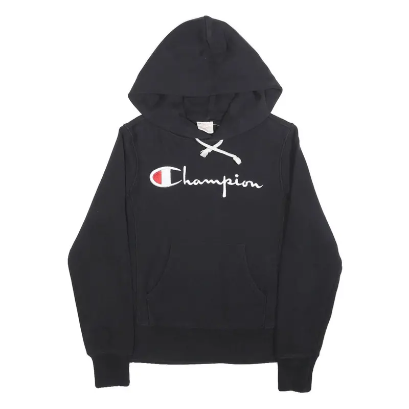 Champion Reverse Weave Womens Black Hoodie S Cotton Classic Pullover Sweatshirt 1