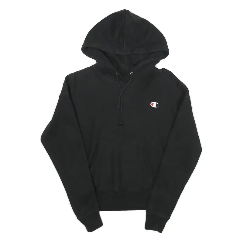 Champion Reverse Weave Womens Black Hoodie Xs Classic Pullover Cotton Blend 1