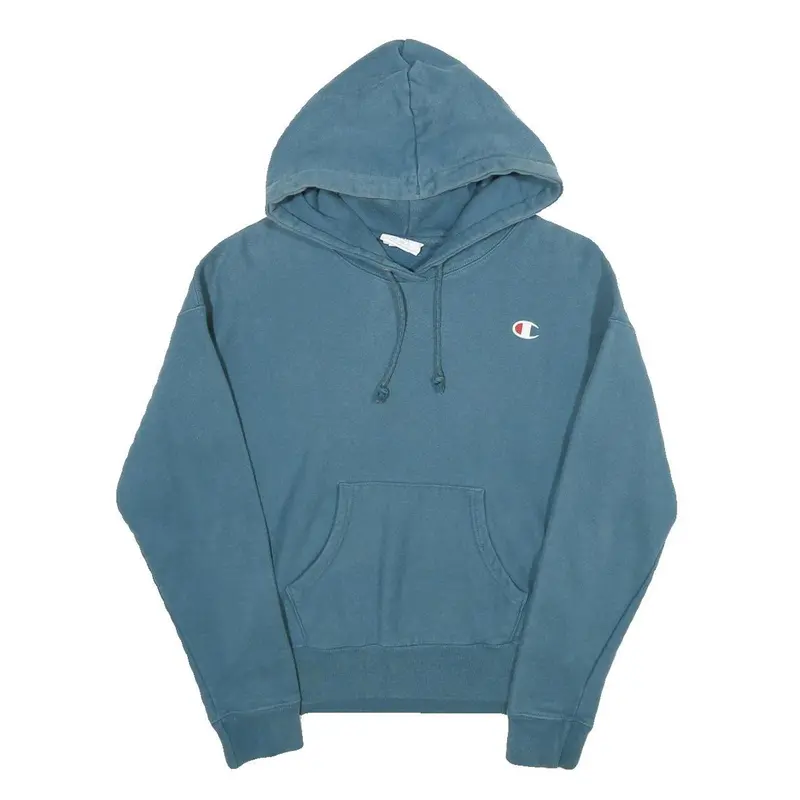 Champion Reverse Weave Womens Blue Pullover Hoodie S Cotton Blend Casual 1