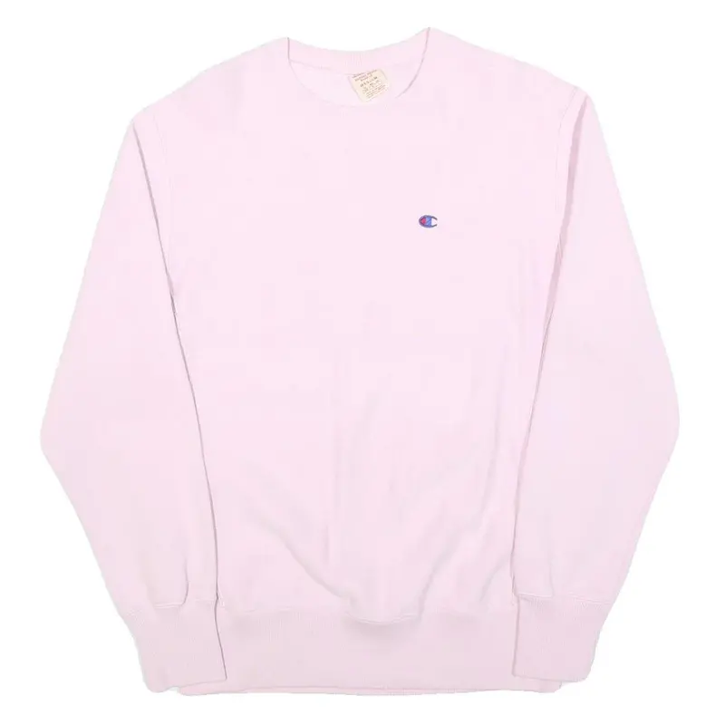 Champion Reverse Weave Womens Pink Crew Neck Sweatshirt M Cotton Blend Casual 1