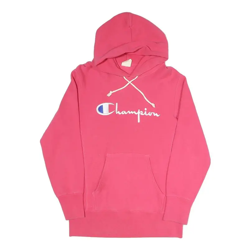 Champion Reverse Weave Womens Pink Hoodie M Cotton Blend Pullover Sweatshirt 1