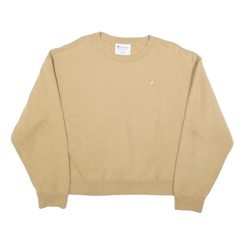 Champion Womens Beige Crew Neck Xl Cotton Blend Sweatshirt Pullover 1