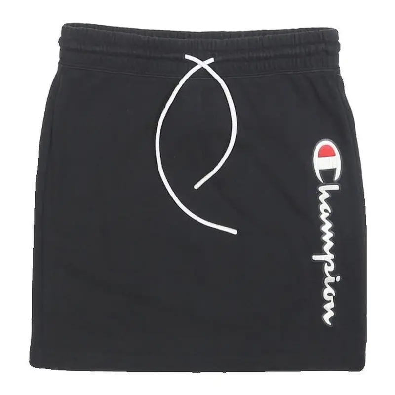 Champion Womens Black Cotton Blend Mini Skirt Xs Logo Print Casual Sportswear 1