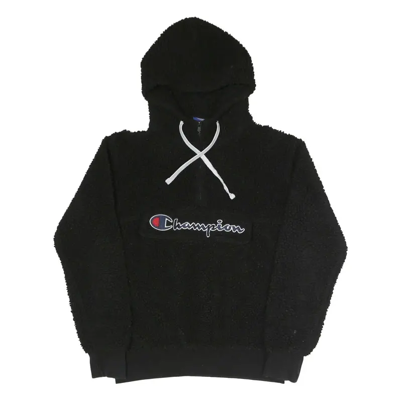 Champion Womens Black Hoodie Fleece ¼ Zip L Warm Comfort Sportswear 1