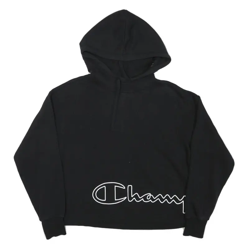 Champion Womens Black Hoodie S Cotton Blend Pullover Casual Sweatshirt 1