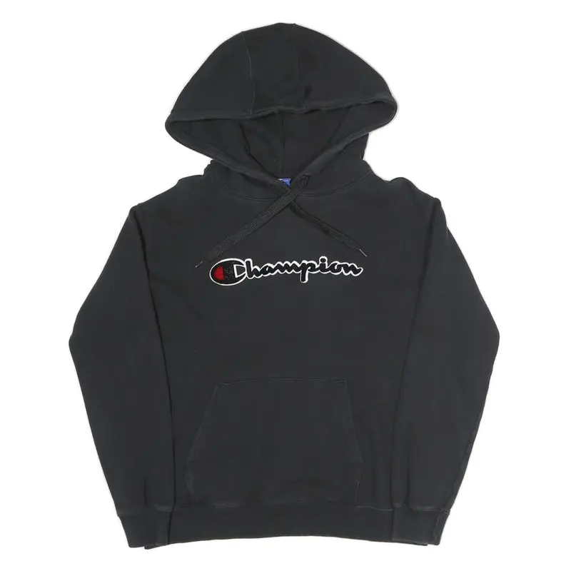Champion Womens Black Hoodie Xs Cotton Blend Pullover Classic Logo 1