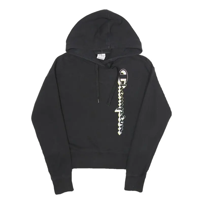 Champion Womens Black Pullover Hoodie M Cotton Blend Casual Streetwear 1