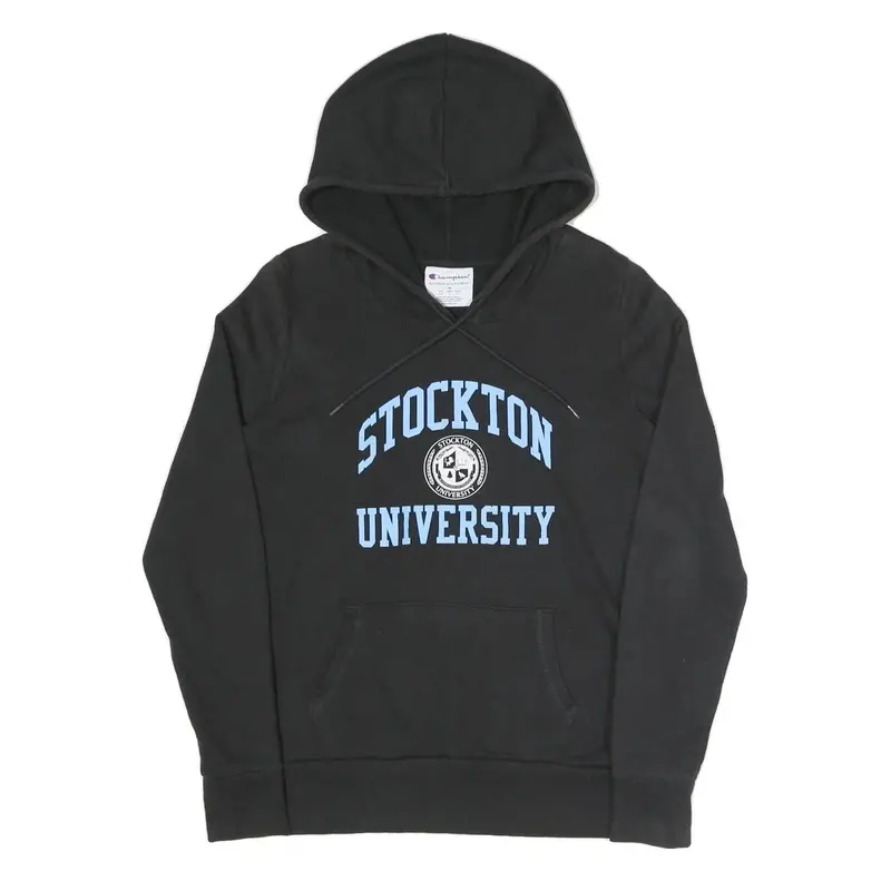 Champion Womens Black Stockton University Pullover Hoodie M Cotton Blend 1