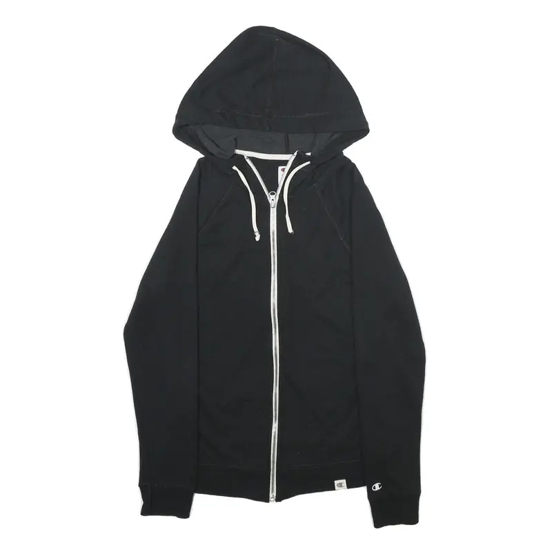 Champion Womens Black Zip Up Hoodie M Casual Sportswear Sweatshirt 1