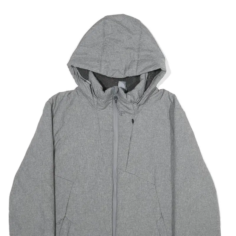 Champion Womens Grey Hooded Zip Jacket M Polyester Plain Lightweight Activewear 2