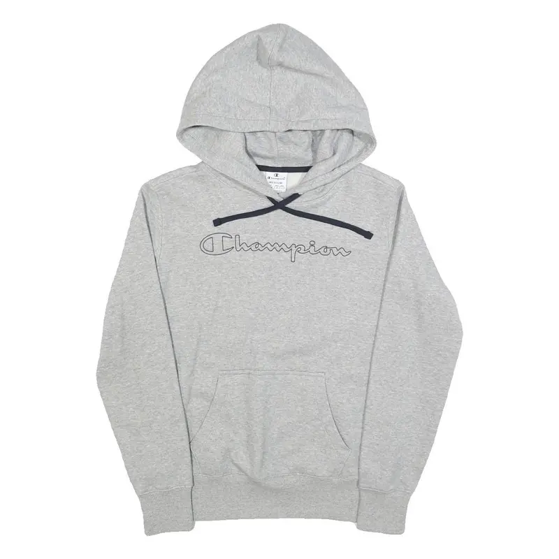 Champion Womens Grey Hoodie M Cotton Blend Pullover Sweatshirt 1
