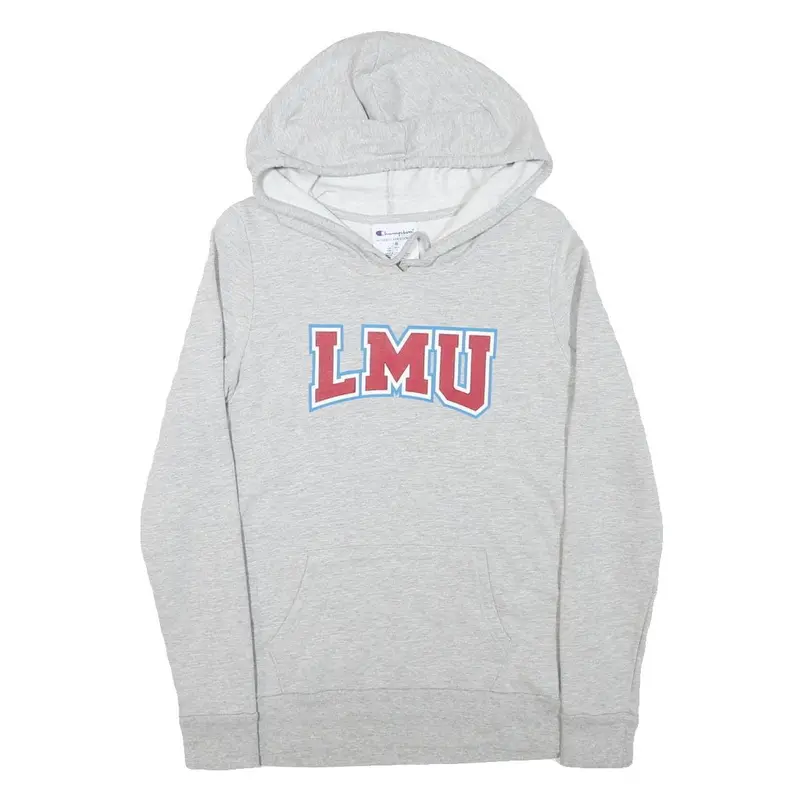 Champion Womens Grey Hoodie M Lmu Cotton Blend Pullover Casual Sweatshirt 1