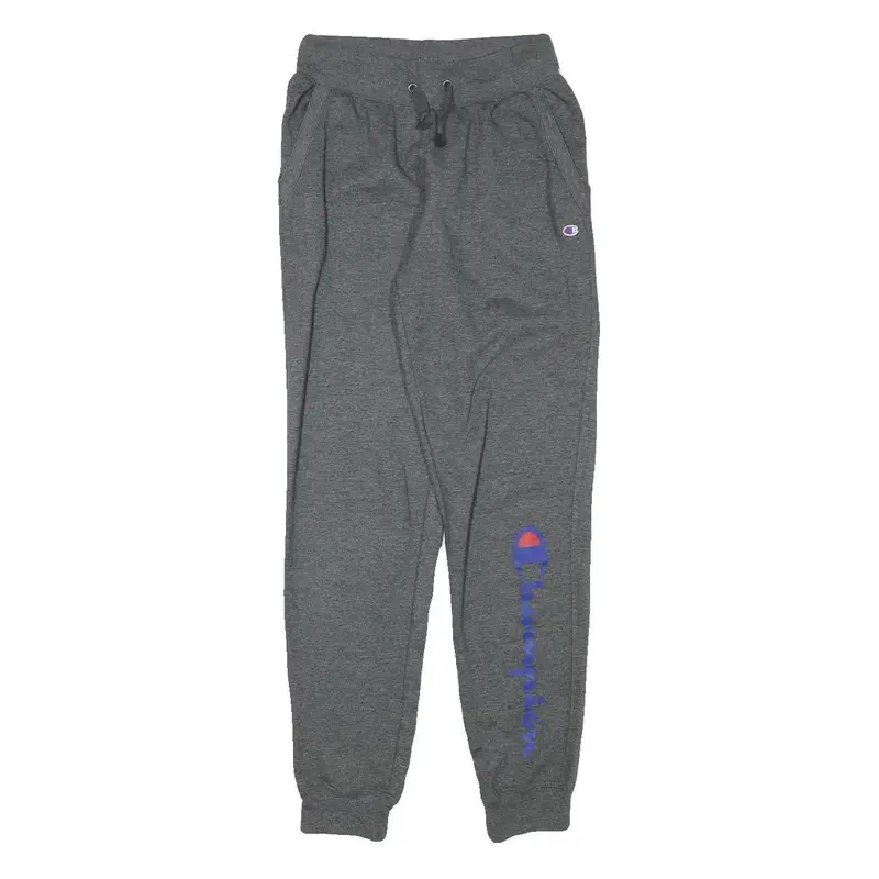 Champion Womens Joggers Grey Xs W24 L29 Cotton Blend Slim Tapered Fit Logo Print 1