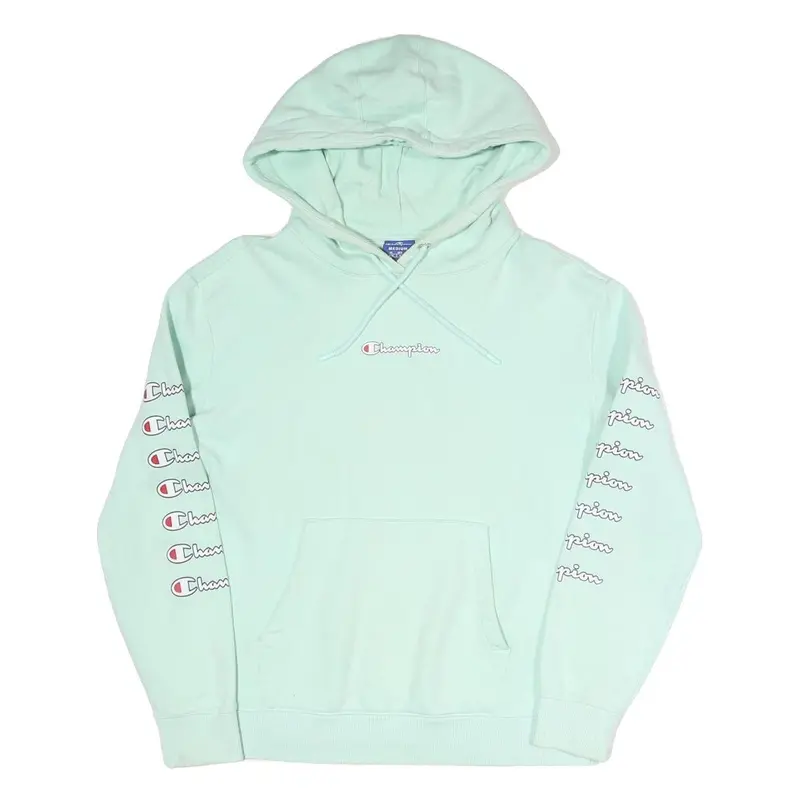 Champion Womens Mint Green Hoodie M Cotton Blend Pullover M Fit Casual 1