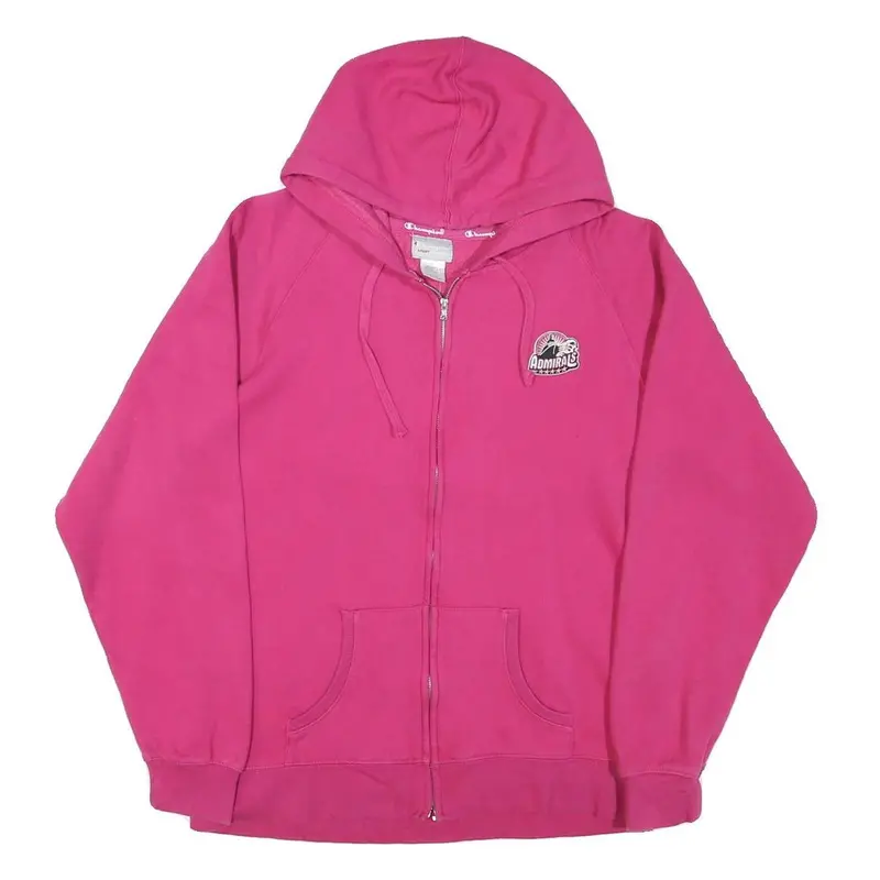 Champion Womens Pink Full Zip Hoodie Xl Cotton Blend Casual Sweatshirt 1