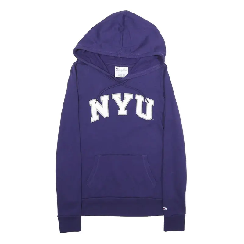 Champion Womens Purple Nyu Pullover Hoodie S Cotton Blend Casual 1