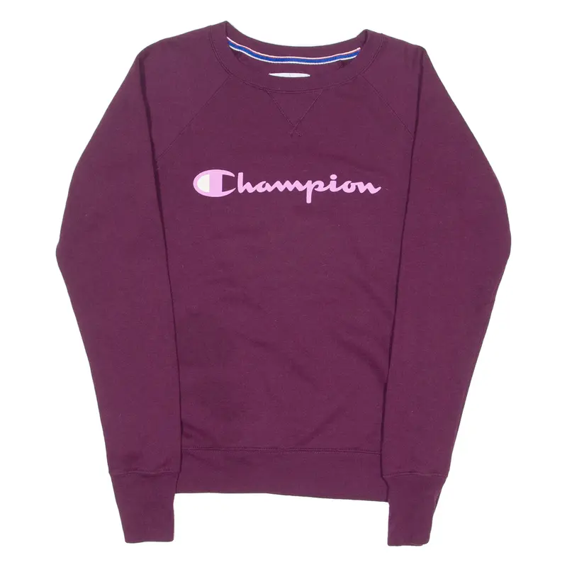 Champion Womens Sweatshirt Purple Crew Neck Xs 1