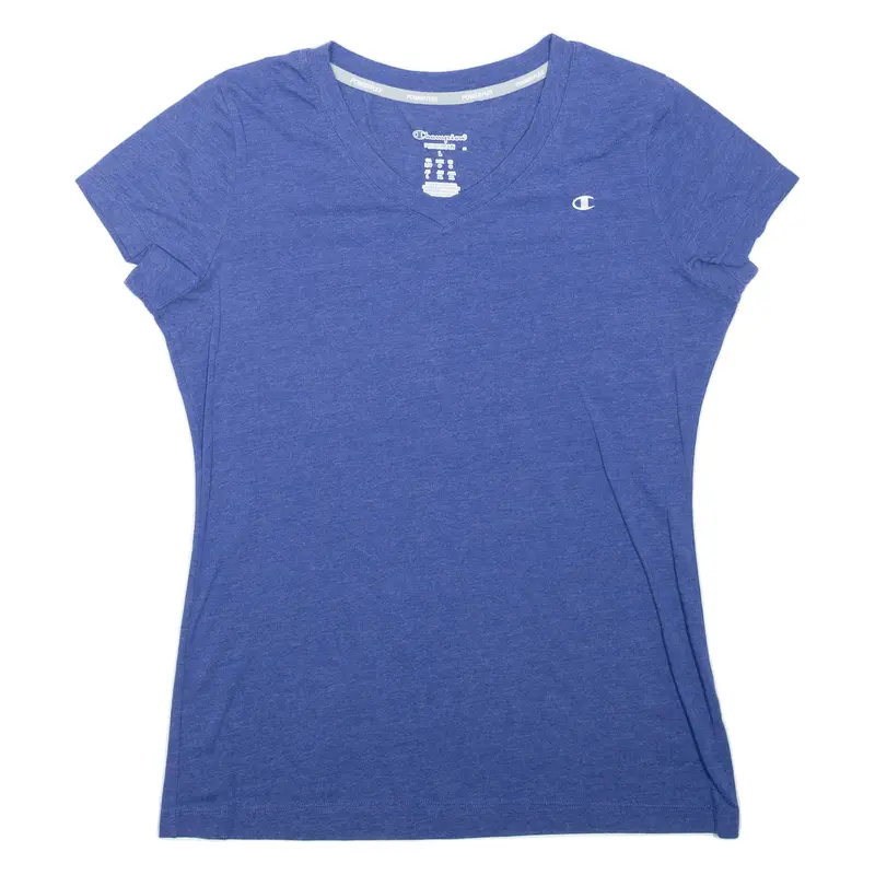 Champion Womens T-Shirt Blue V-Neck L 1