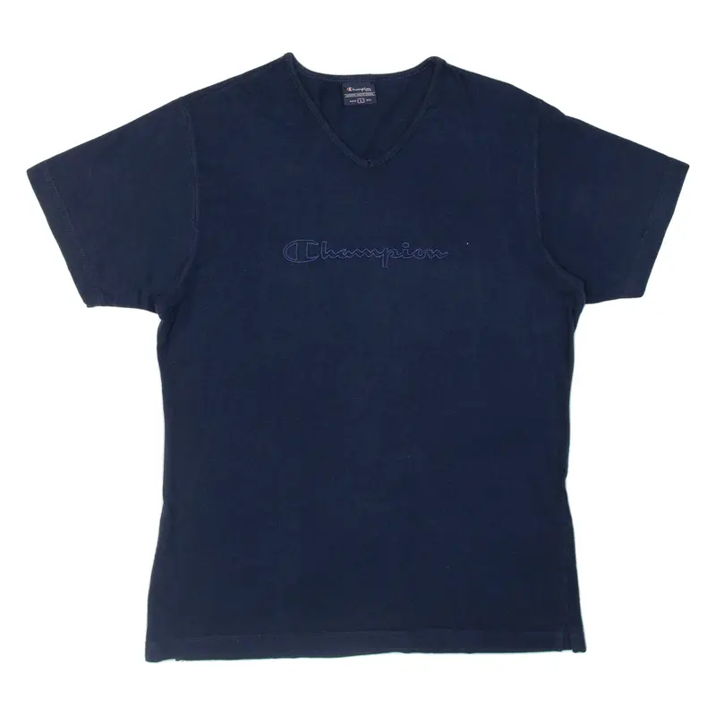 Champion Womens T-Shirt Blue V-Neck L 1