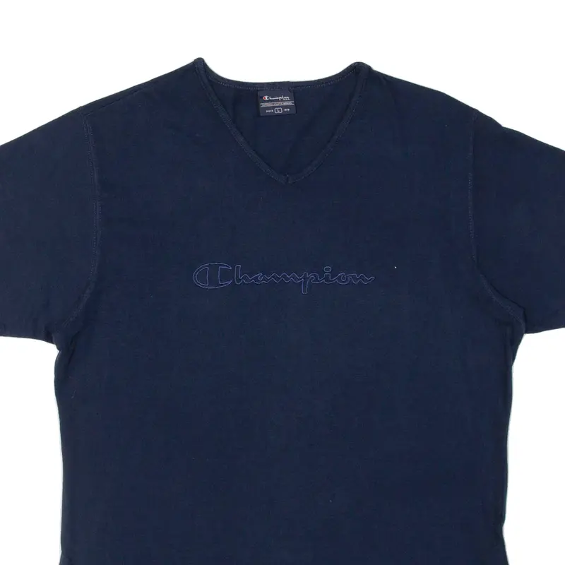 Champion Womens T-Shirt Blue V-Neck L 2