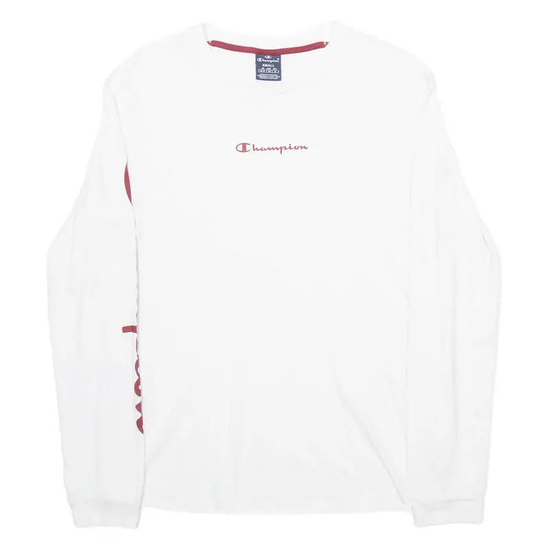 Champion Womens T-Shirt White Long Sleeve S 1