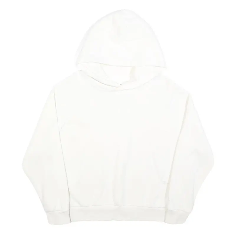 Champion Womens White Hoodie M Cotton Blend Pullover Casual Sweatshirt 1