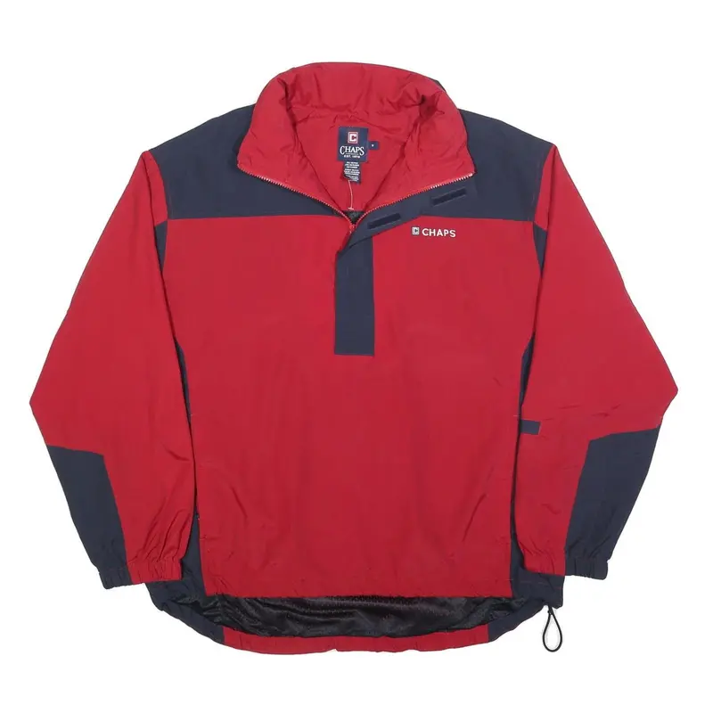Chaps Mens Red & Navy Outdoor Jacket M Polyester Zip Athletic Windbreaker 1