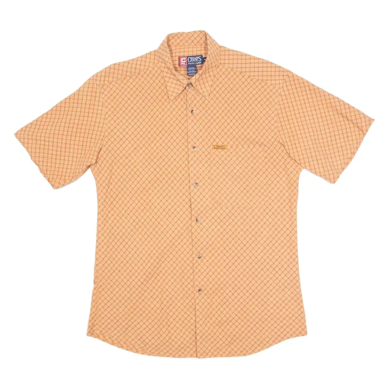 Chaps Ralph Lauren Mens Shirt Orange Check M 1