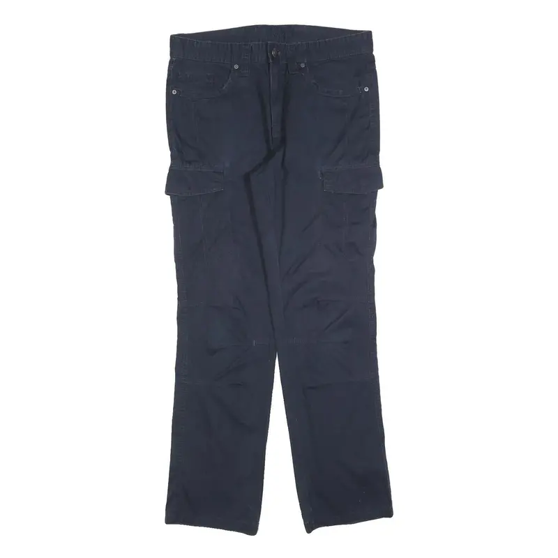 Charles Vogele Womens Cotton Blend Navy Regular Fit Straight Leg Trousers W34 1
